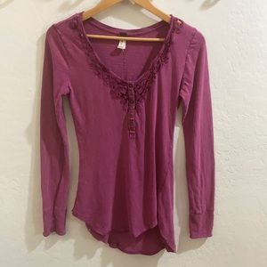 We The Free People Long Sleeve Burnout Top